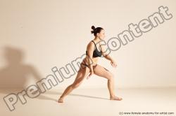 Underwear Martial art Woman White Moving poses Average long colored Dynamic poses Academic